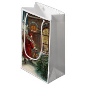 De kerstman is bij de Deur Gift Bag Klein Cadeauzakje (Voorkant Gekanteld)