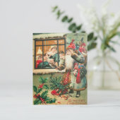 De kerstman is bij het Venster Briefkaart (Staand voorkant)