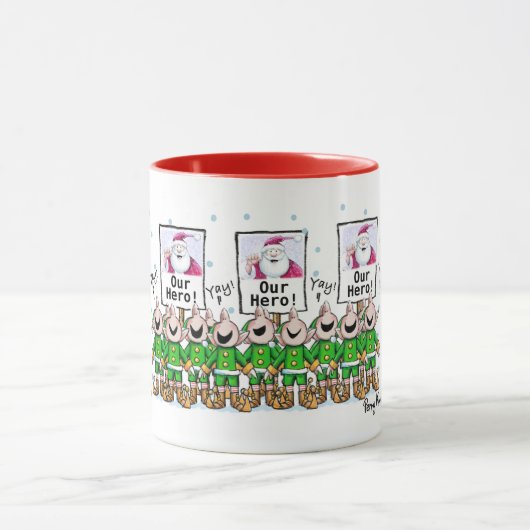 De Kerstman is onze held! Mok (Midden)