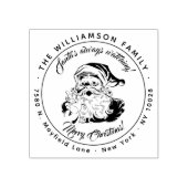 De kerstman kijkt altijd | retouradres rubberstempel (Afrduk)