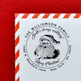 De kerstman kijkt altijd | retouradres rubberstempel