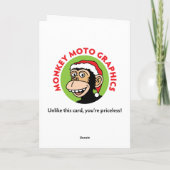 De kerstman kijkt feestdagen kaart (Achterkant)