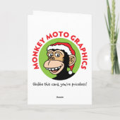 De Kerstman kijkt Feestdagen Kaart (Achterkant)