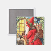 De Kerstman kijkt in de  Magnet van het Venster Magneet (Voorkant / Achterkant)