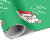 De kerstman kijkt naar je | Kerstmis Cadeaupapier (Rol Hoek)