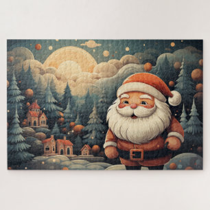 De kerstman kijkt naar je legpuzzel
