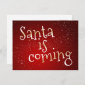 De Kerstman komt Briefkaart van de Kerstman (Voorkant / Achterkant)