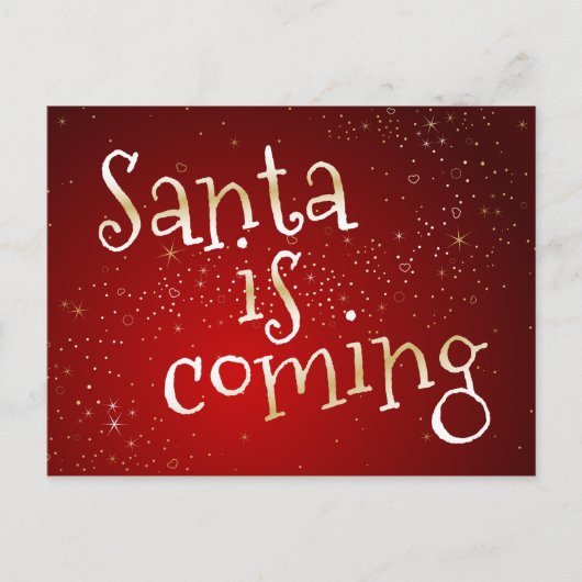 De Kerstman komt Briefkaart van de Kerstman (Voorkant)