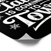 De kerstman komt deze kerst naar de stad poster (Hoek)