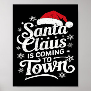 De kerstman komt deze kerst naar de stad poster