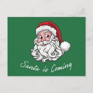 De kerstman komt eraan briefkaart