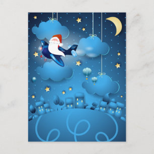 De kerstman komt eraan briefkaart