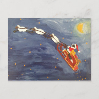 De kerstman komt eraan briefkaart