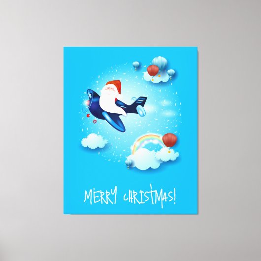 De kerstman komt eraan canvas afdruk (Voorkant)