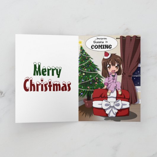 De kerstman komt eraan feestdagen kaart (Binnen)