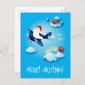 De kerstman komt eraan feestdagenkaart (Voorkant / Achterkant)