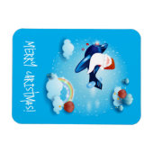 De kerstman komt eraan magneet (Horizontaal)