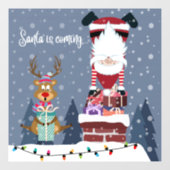 De kerstman komt eraan raamsticker (Vel)