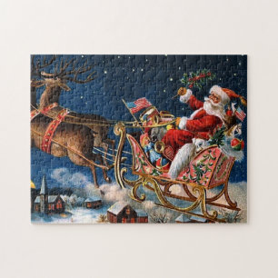 De kerstman komt naar de stad legpuzzel