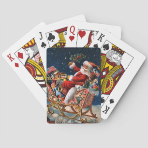 De kerstman komt naar de stad pokerkaarten