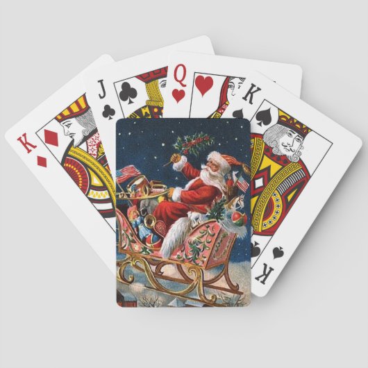 De kerstman komt naar de stad pokerkaarten (Achterkant)