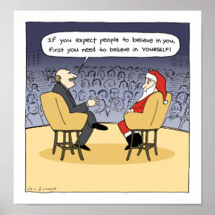 De kerstman krijgt wat advies poster