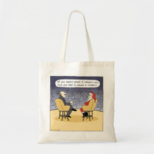 De kerstman krijgt wat advies   Vreemde kerstCarto Tote Bag