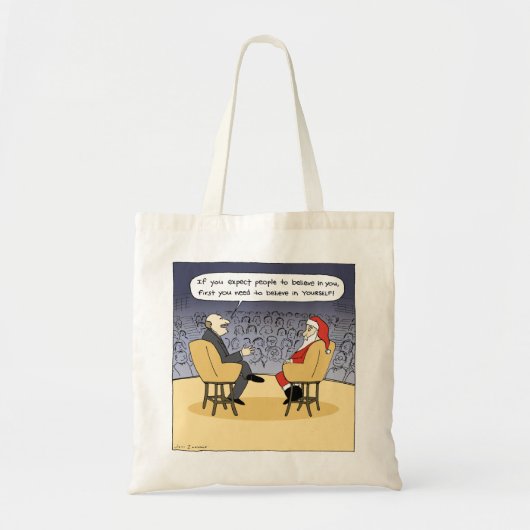 De kerstman krijgt wat advies | Vreemde kerstCarto Tote Bag (Voorkant)