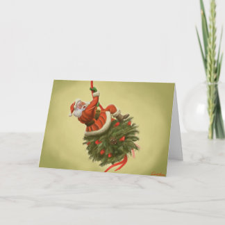 De kerstman kwam binnen als een slopende bal feestdagen kaart