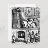 De Kerstman leest zijn mail Feestdagenkaart (Voorkant / Achterkant)