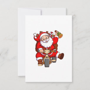 de kerstman levert cadeaukisten op een fiets kaart