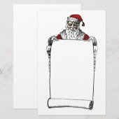 De kerstman maakt een lijst briefpapier (Voorkant / Achterkant)