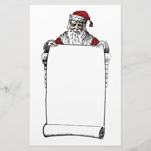De kerstman maakt een lijst briefpapier (Voorkant)
