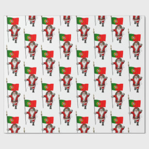 De Kerstman met Bandeira DE Portugal Cadeaupapier