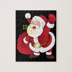De kerstman met cadeautenpuzzel. legpuzzel