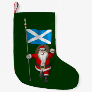 De Kerstman met Vlag van Schotland Kleine Kerstsok