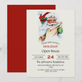 De kerstman met zijn kerstlijstrol kaart (Voorkant / Achterkant)