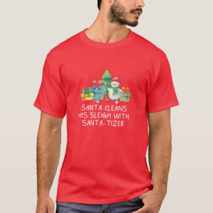 De kerstman ontruimt zijn slee met Kerstmis met ke T-shirt
