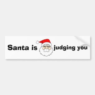 De kerstman oordeelt je grappig bumpersticker