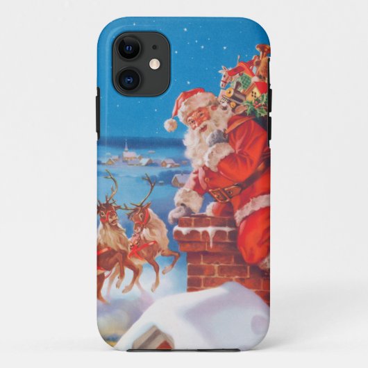 De kerstman op de dak met zijn rendiertje Case-Mate iPhone case (Achterkant)