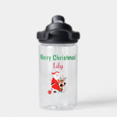 De Kerstman op de Noordpool met Rudolph Waterfles (Achterkant)