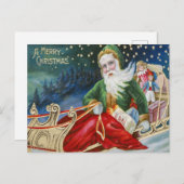 De kerstman op zijn slee briefkaart (Voorkant / Achterkant)