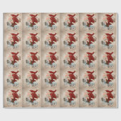 De kerstman rijdt met de fiets cadeaupapier (Vlak)