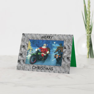 De Kerstman rijdt op een kerstkaart Feestdagen Kaart