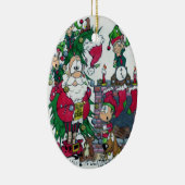 De kerstman stak!!! keramisch ornament (Rechts)