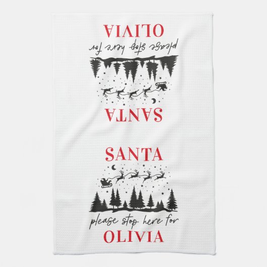 De kerstman stopt hier alsjeblieft met kerst-tradi theedoek (Verticaal)