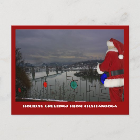 De Kerstman van Chattanooga Feestdagenkaart (Voorkant)