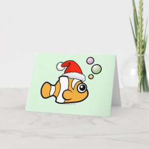 De Kerstman van Clownfish van de cartoon Feestdagen Kaart