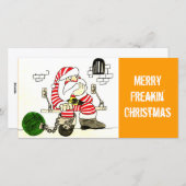 DE KERSTMAN VAN DE GEVANGENIS FEESTDAGENKAART (Voorkant / Achterkant)