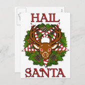 De Kerstman van de hagel Feestdagenkaart (Voorkant / Achterkant)